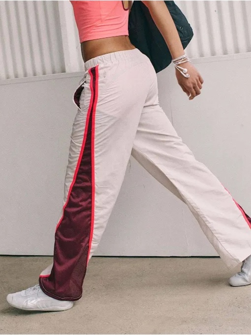 NWT FREE PEOPLE MOVEMENT Retro Rider Mesh-Paneled Pants | Tofu Combo MSRP $128